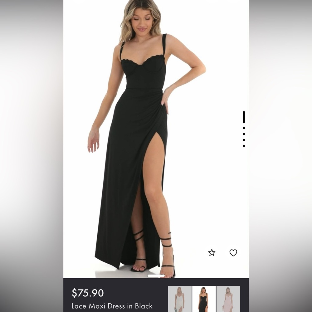 Lace Maxi Dress in Black
